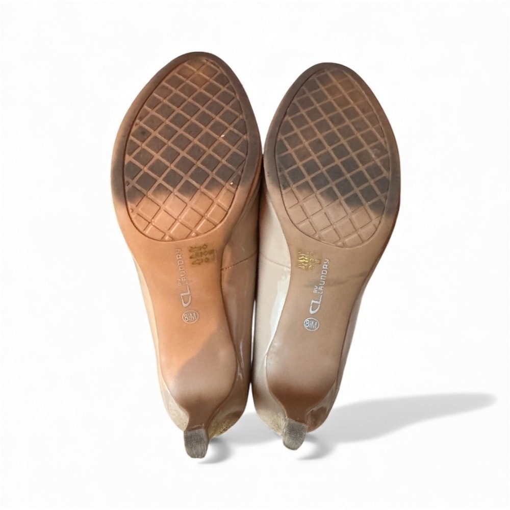 CL by Chinese Laundry Nude Patent Peep Toe Heels Size 8.5 - Picture 2 of 2